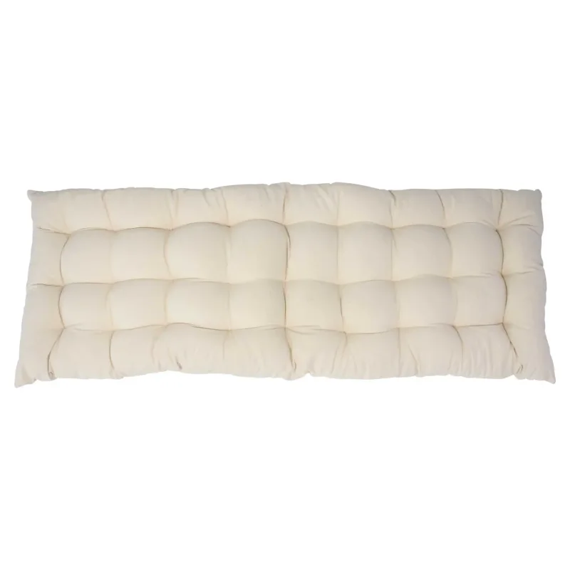 Bankauflage "Beige" aus Baumwolle, 40x120 cm, dick gepolstert, Sitzauflage für Gartenbank