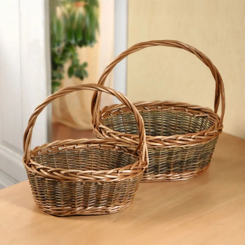 Bügelkorb "Zopfrand", 2er Set