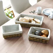 Eckiges Korbset, 3tlg.