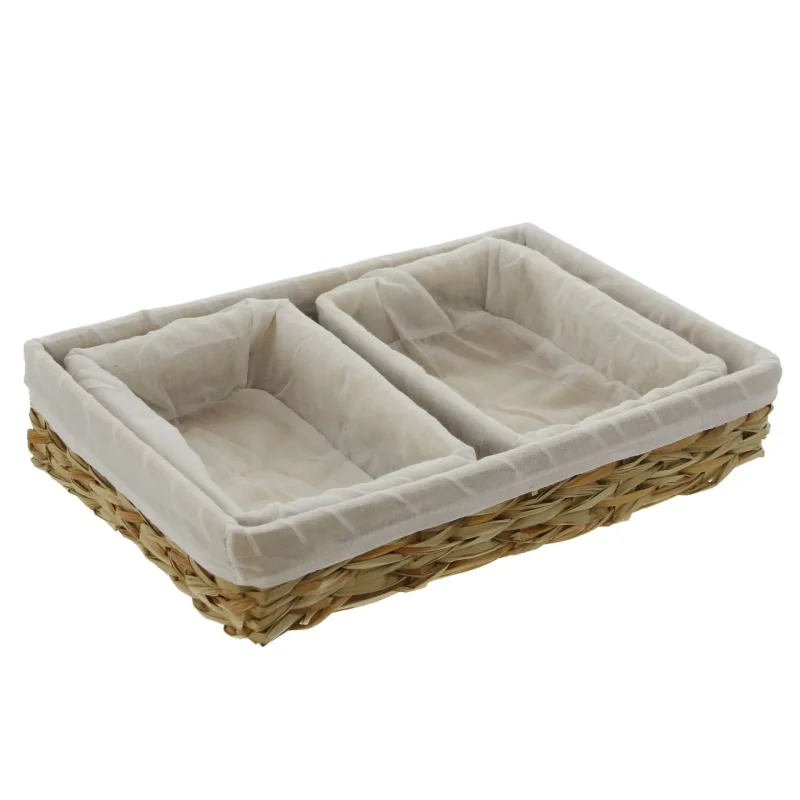 Eckiges Korbset, 3tlg.