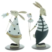 Figur "Hasenpaar mit Blümchen", 2er Set
