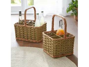 Flaschenkorb "Washed Green", für 6 Flaschen