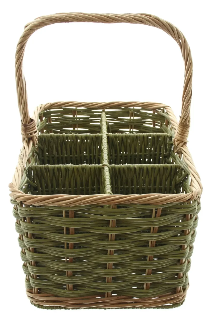 Flaschenkorb "Washed Green", für 6 Flaschen