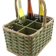 Flaschenkorb "Washed Green", für 6 Flaschen