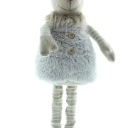 Hasenfigur Langohr – Liebevoll Gefertigte Osterdeko mit Ausziehbaren Beinen, Verschiedene Textilien, Max. Höhe 60 cm für den Innenbereich