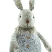 Hasenfigur Langohr – Liebevoll Gefertigte Osterdeko mit Ausziehbaren Beinen, Verschiedene Textilien, Max. Höhe 60 cm für den Innenbereich