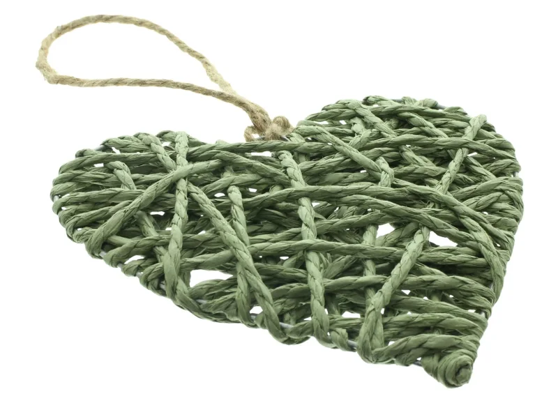 Herzhänger "Olivgrün", 4er Set