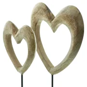 Holzdeko "Herz", 2er Set