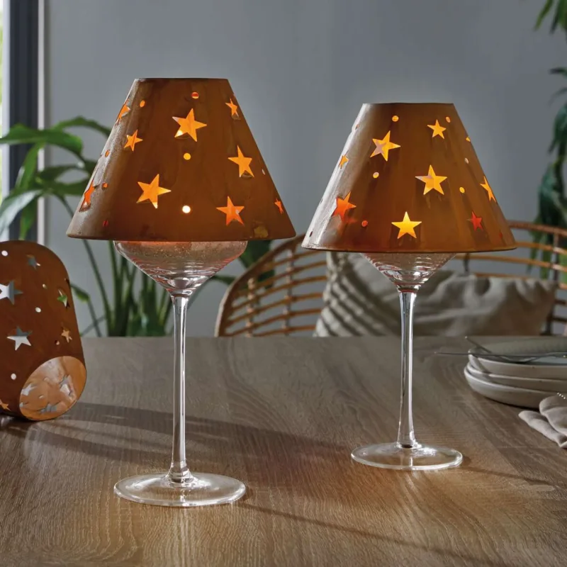 Kerzenschirm "Sternenhimmel", 2er Set
