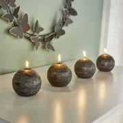 Kugelkerze "Black", 4er Set