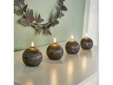 Kugelkerze "Black", 4er Set