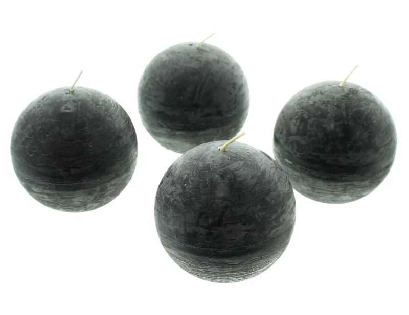 Kugelkerze "Black", 4er Set