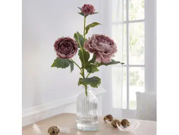 Kunstblume Pfingstrosen in Vase, Kunststoff, Glas Maße: ca. Höhe 37 cm