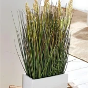Kunstpflanze "Gras" 46 cm hoch im Porzellan Topf, Ziergras, Dekopflanze, Dekogras