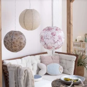 Lampion "Harmony", 3er Set, Papier, Metall Maße: 1 x Ø 30 cm, 2 x Ø 40 cm,