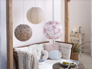 Lampion "Harmony", 3er Set, Papier, Metall Maße: 1 x Ø 30 cm, 2 x Ø 40 cm,