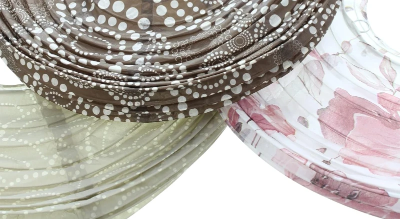 Lampion "Harmony", 3er Set, Papier, Metall Maße: 1 x Ø 30 cm, 2 x Ø 40 cm,