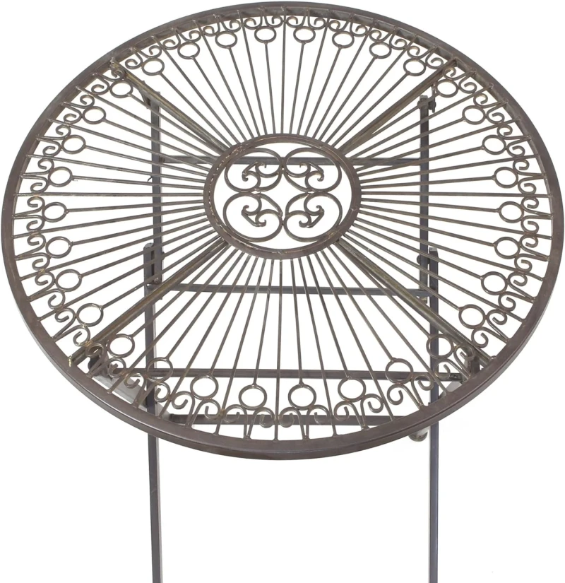 Metall Klapptisch "Provence" im Antik Design, braun, Gartentisch, Balkontisch