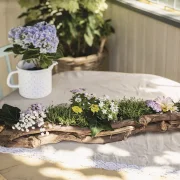 Pflanzer "Rustikal" aus Rebenholz, 70 cm lang, Tischdeko, Fensterbank, Pflanzschale, Pflanzgefäß, Gartendeko für Draußen