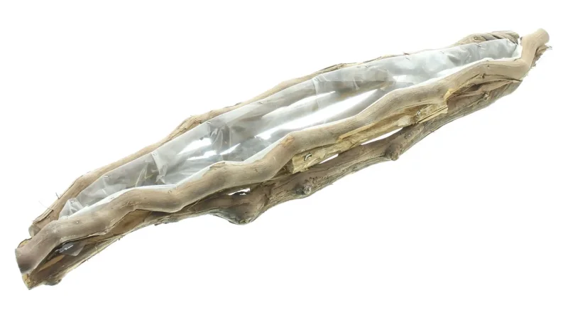 Pflanzer "Rustikal" aus Rebenholz, 70 cm lang, Tischdeko, Fensterbank, Pflanzschale, Pflanzgefäß, Gartendeko für Draußen