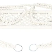 Schaukel "Makramee" aus Metall und Poly-Baumwolle, Indoor Hängeschaukel aus Metall & Stoff, Boho Chic