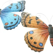 Schmetterling Blau & Orange, 2er Set, Metall Maße: 34 x 27 cm