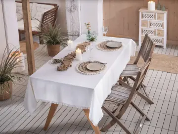 Tafeldecke Mahon, cremeweiß, Leinenoptik, 100% Baumwolle Maße: 140 x 180 cm