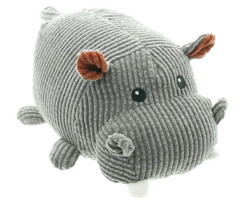 Türstopper Hippo, Schwere Sandfüllung, 100% Polyester, Grau, Cordoptik, 18 x 12 x 11 cm, 1 kg