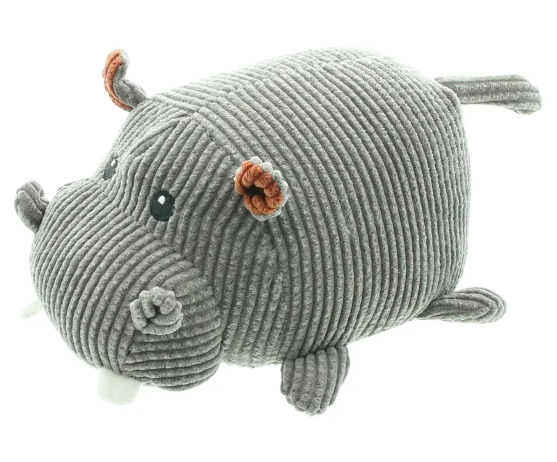 Türstopper Hippo, Schwere Sandfüllung, 100% Polyester, Grau, Cordoptik, 18 x 12 x 11 cm, 1 kg