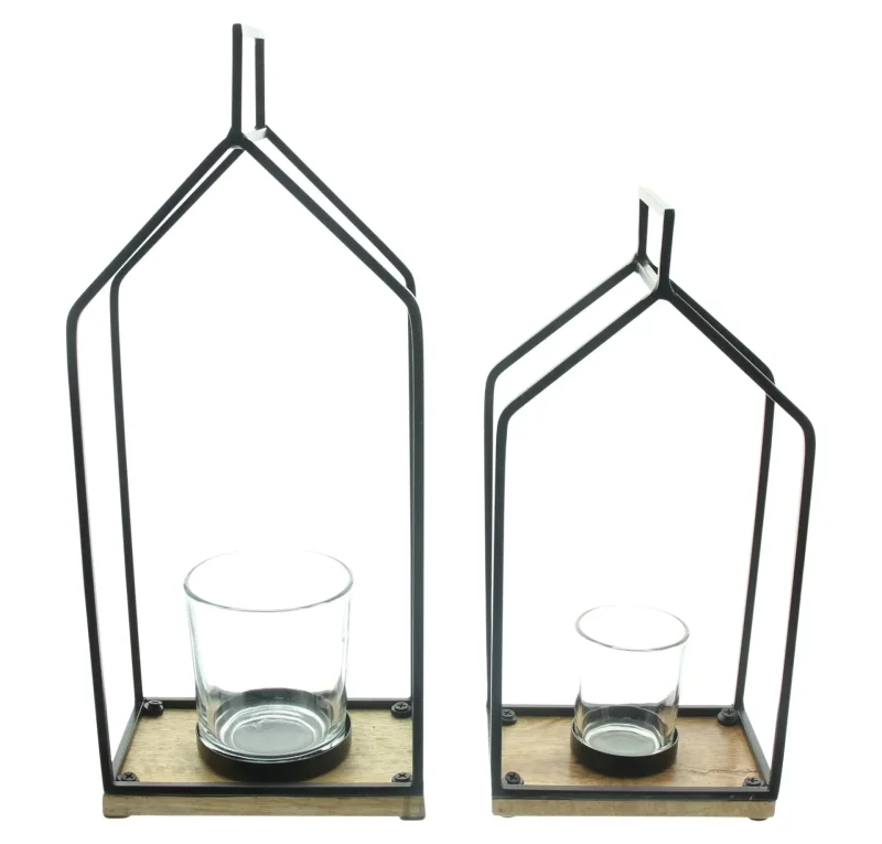 Windlicht "Haus", 2er Set