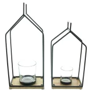 Windlicht "Haus", 2er Set